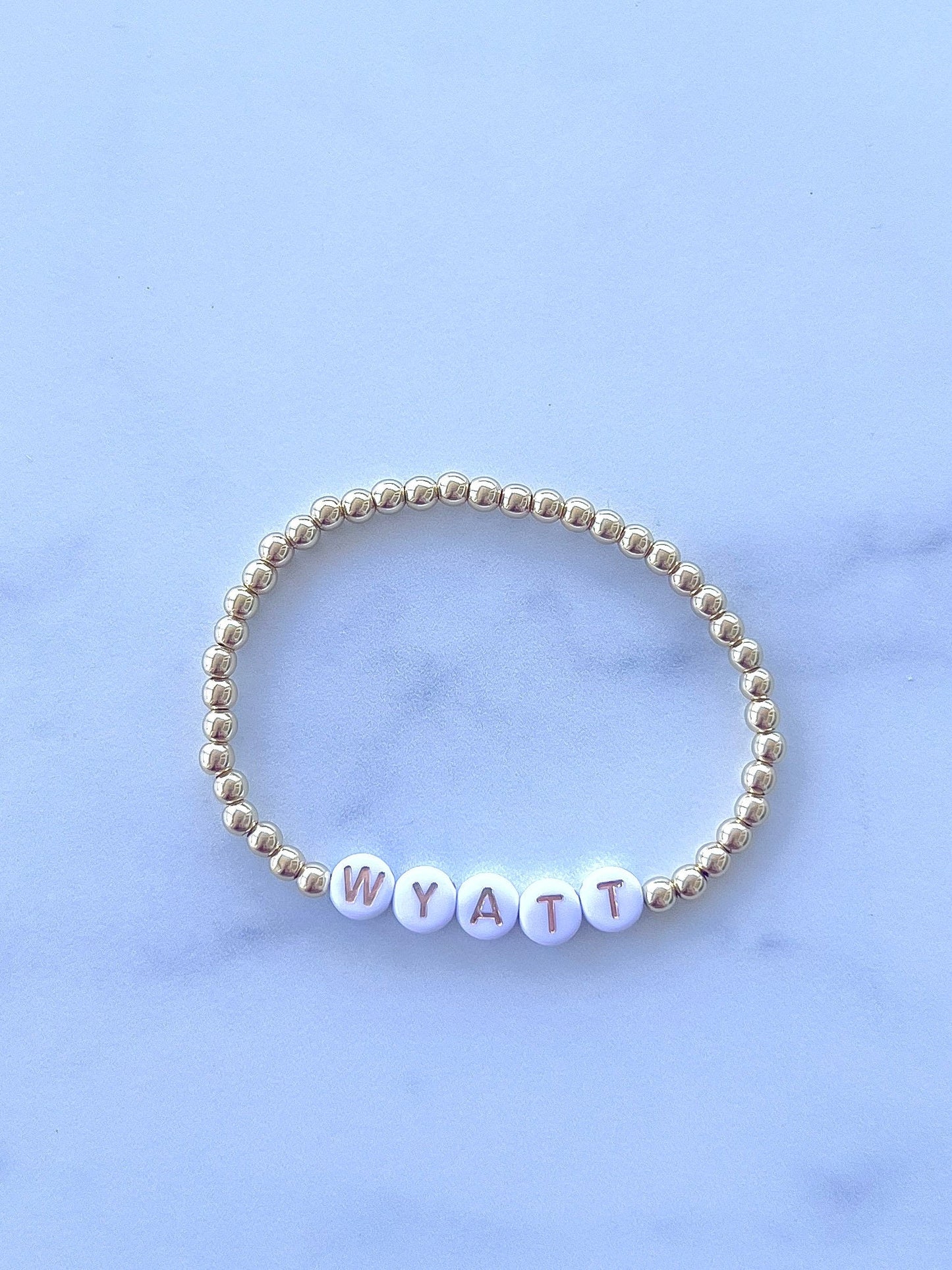 Personalized name bracelet gold stacking bracelet custom jewelry gifts for her mama bracelet gold bead jewelry new mom gift women's birthday