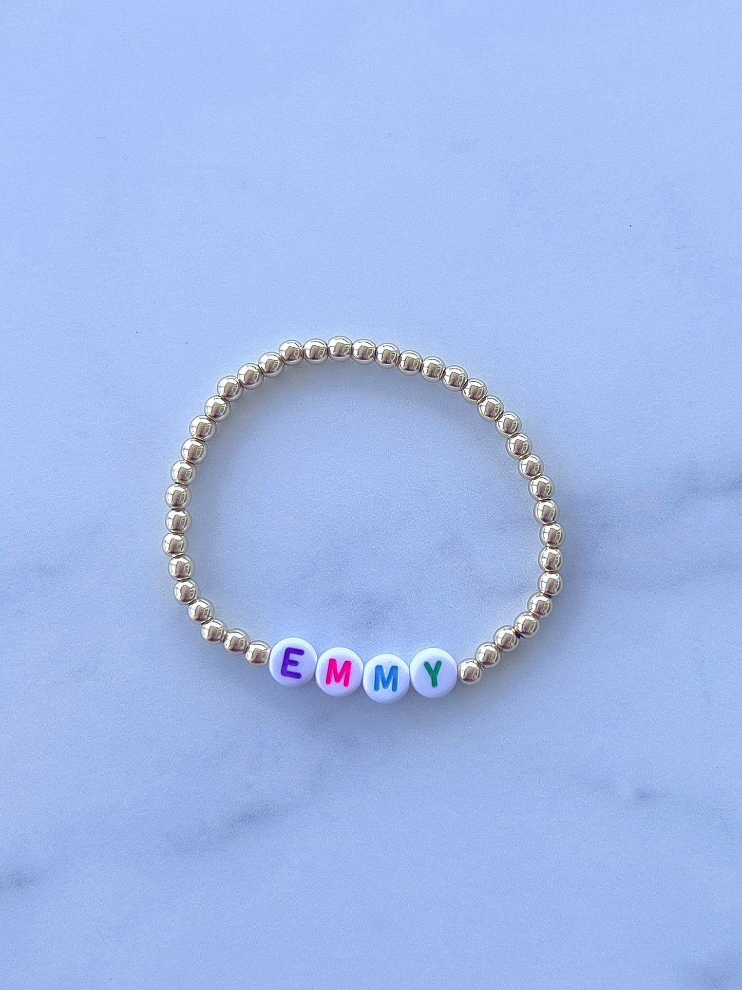 Personalized name bracelet gold stacking bracelet custom jewelry gifts for her mama bracelet gold bead jewelry new mom gift women's birthday