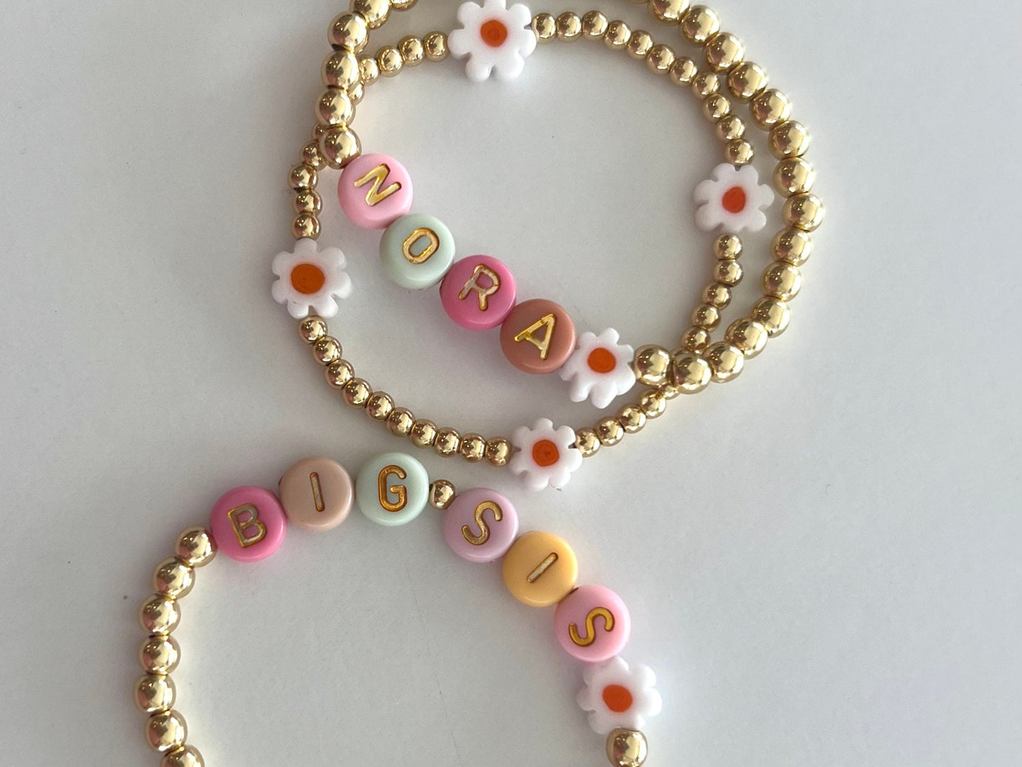 custom mom bracelet beaded Christmas gift for her baby name gold stack bracelet friendship stretch kid name bracelet personalized jewelry