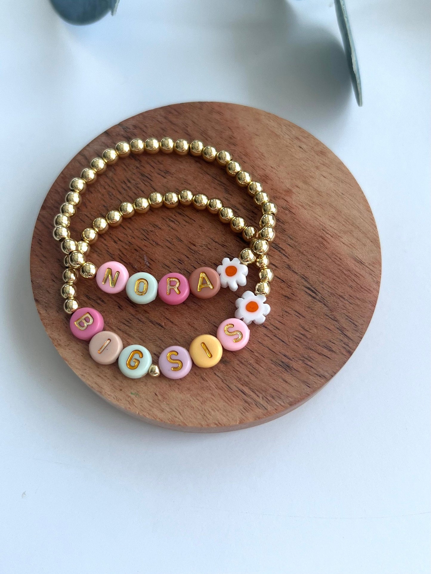 custom mom bracelet beaded Christmas gift for her baby name gold stack bracelet friendship stretch kid name bracelet personalized jewelry