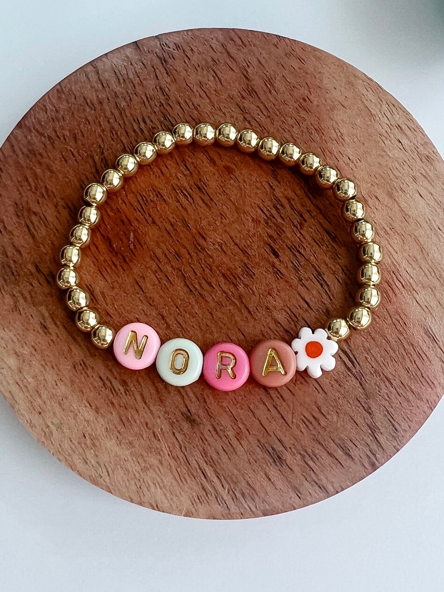 custom mom bracelet beaded Christmas gift for her baby name gold stack bracelet friendship stretch kid name bracelet personalized jewelry